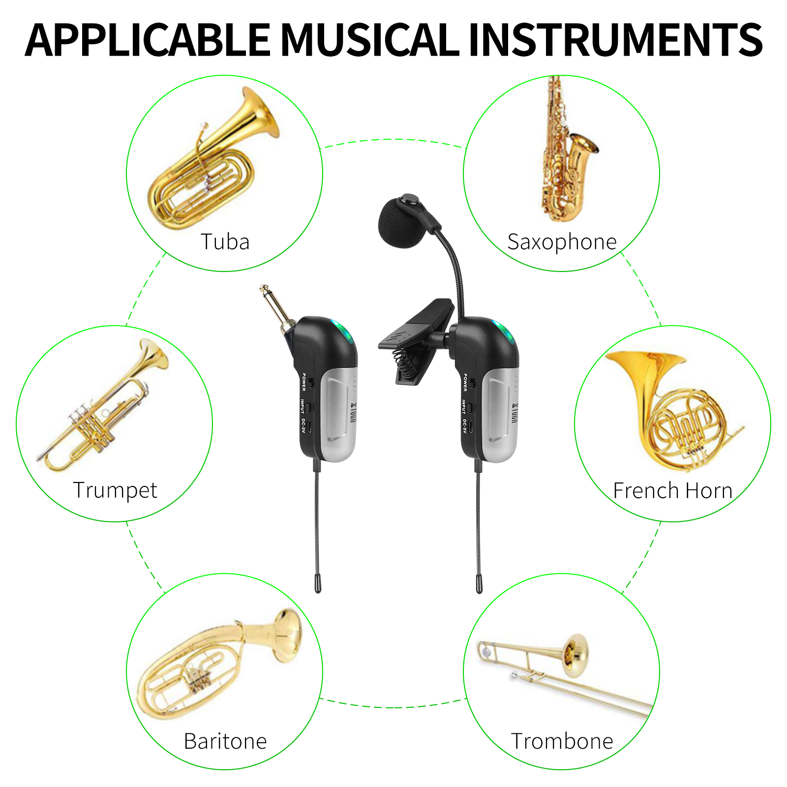 Xtuga KX821 Micro Saxophone Không Dây UHF Chuyên Nghiệp, Micro Nhạc Cụ ...