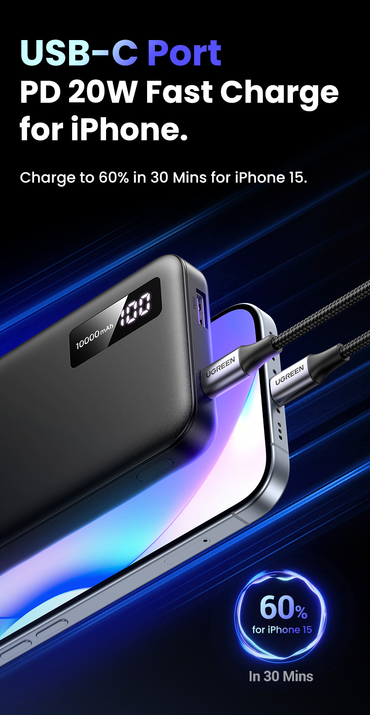 UGREEN Pin Sạc Dự Phòng 2 Chiều 10000mah 20000mah pd3.0 20w qc 3.0 18w Sạc nhanh 2 chiều | Sạc nhanh thông minh Power X Powerbank – ảnh mô tả chi tiết 15