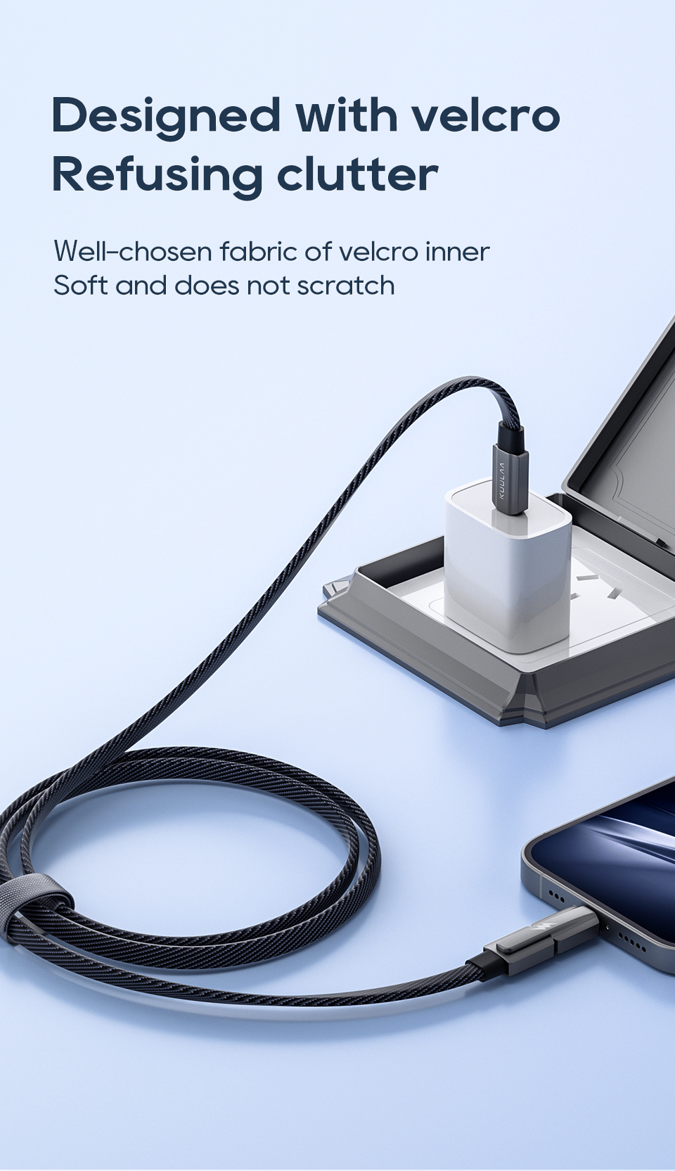 Mô tả Cáp sạc KUULAA ba trong một USB-C 60W Type-C sang Lightning/dữ liệu sạc nhanh thích hợp cho iPhone và Android - 6