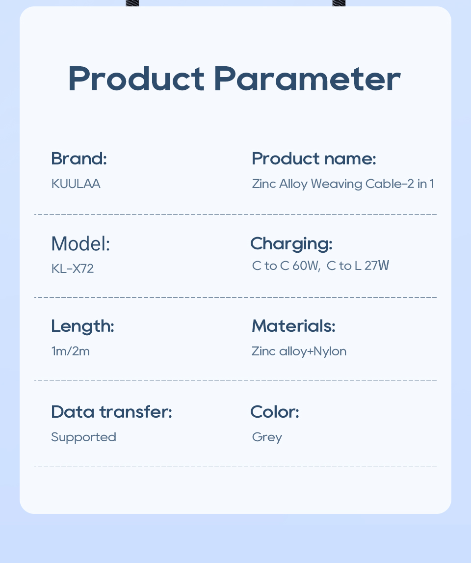Mô tả Cáp sạc KUULAA ba trong một USB-C 60W Type-C sang Lightning/dữ liệu sạc nhanh thích hợp cho iPhone và Android - 8