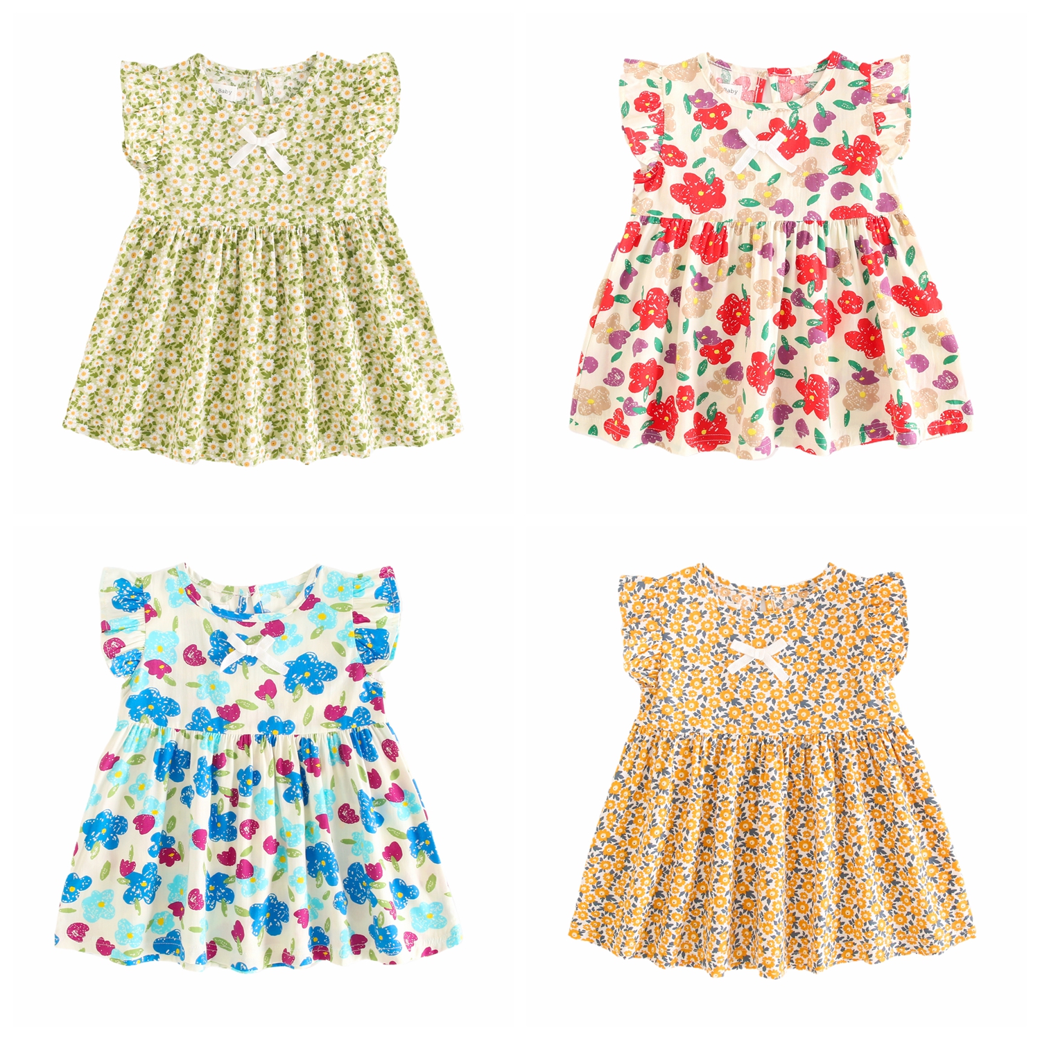 Đầm cotton bé gái Sanlutoz
