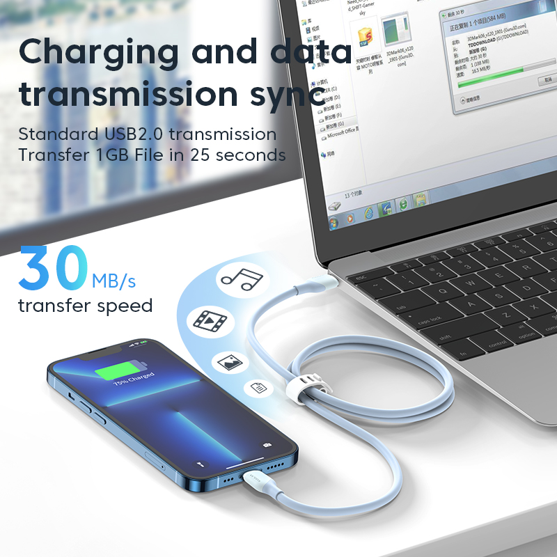 Mô tả KUULAA MFI 30W Type C-LCable Series Fast Charging USB 20W Type-C PD Cable Data Cord USB Wire Cord  for apple - 3