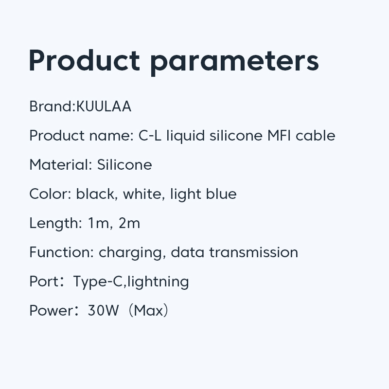 Mô tả KUULAA MFI 30W Type C-LCable Series Fast Charging USB 20W Type-C PD Cable Data Cord USB Wire Cord  for apple - 5