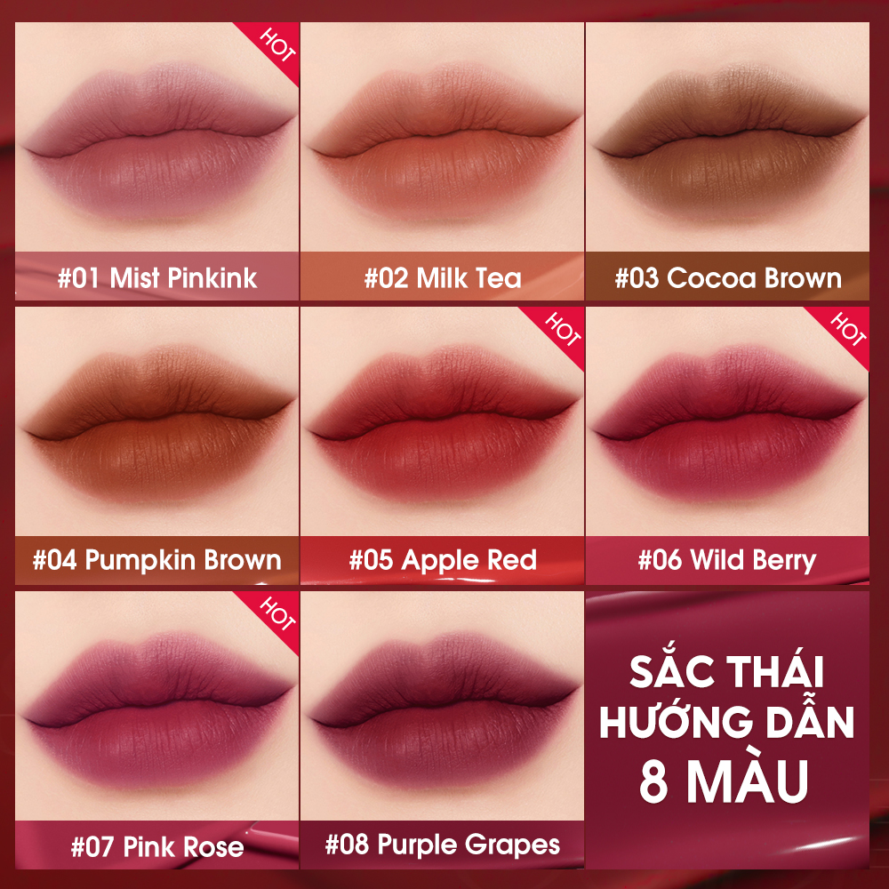 Mô tả Son bóng lì O.TWO.O trang điểm lâu trôi chống nước chống dính cốc - 6