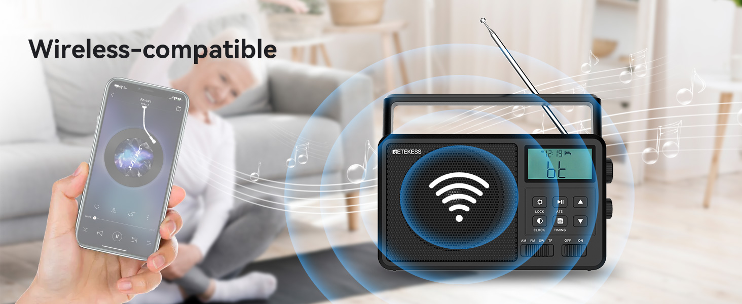 Mô tả Radio bluetooth retekess tr638 Có Màn Hình lcd Cho Người Lớn Tuổi - 4