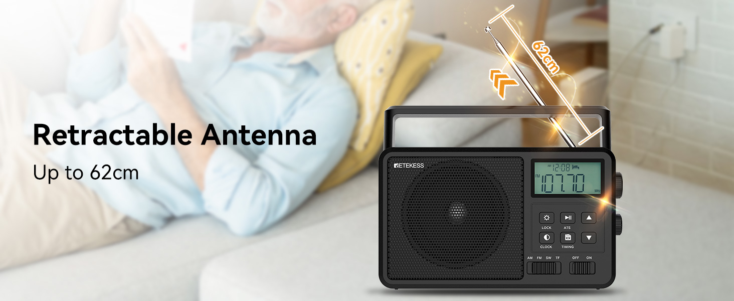 Mô tả Radio bluetooth retekess tr638 Có Màn Hình lcd Cho Người Lớn Tuổi - 6