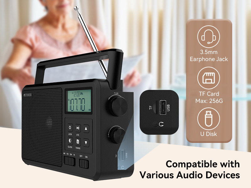 Mô tả Radio bluetooth retekess tr638 Có Màn Hình lcd Cho Người Lớn Tuổi - 8