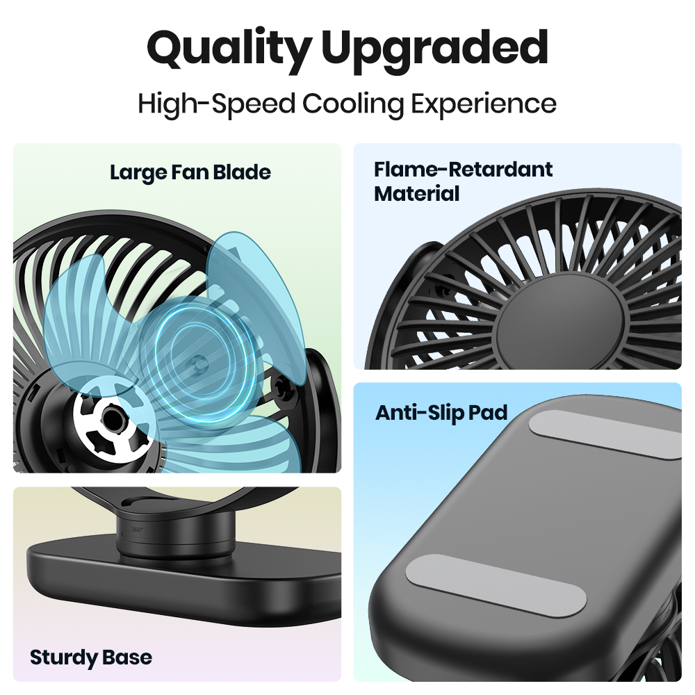 Mô tả Topk USB Bàn Nhỏ Quạt Di Động Mini 3 Tốc Độ Quạt Để Bàn Yên Tĩnh 360° Quạt bàn điều chỉnh xoay được cho phòng ngủ văn phòng tại nhà - 2