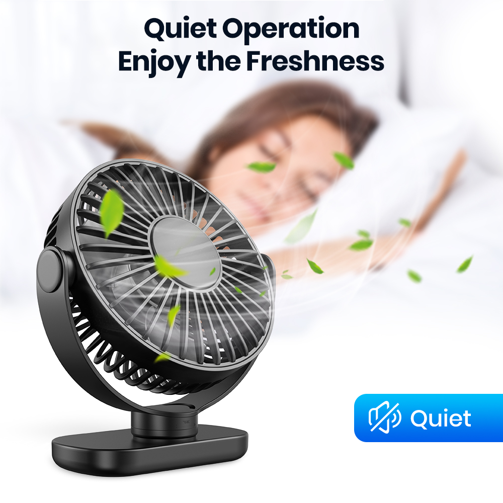 Mô tả Topk USB Bàn Nhỏ Quạt Di Động Mini 3 Tốc Độ Quạt Để Bàn Yên Tĩnh 360° Quạt bàn điều chỉnh xoay được cho phòng ngủ văn phòng tại nhà - 5