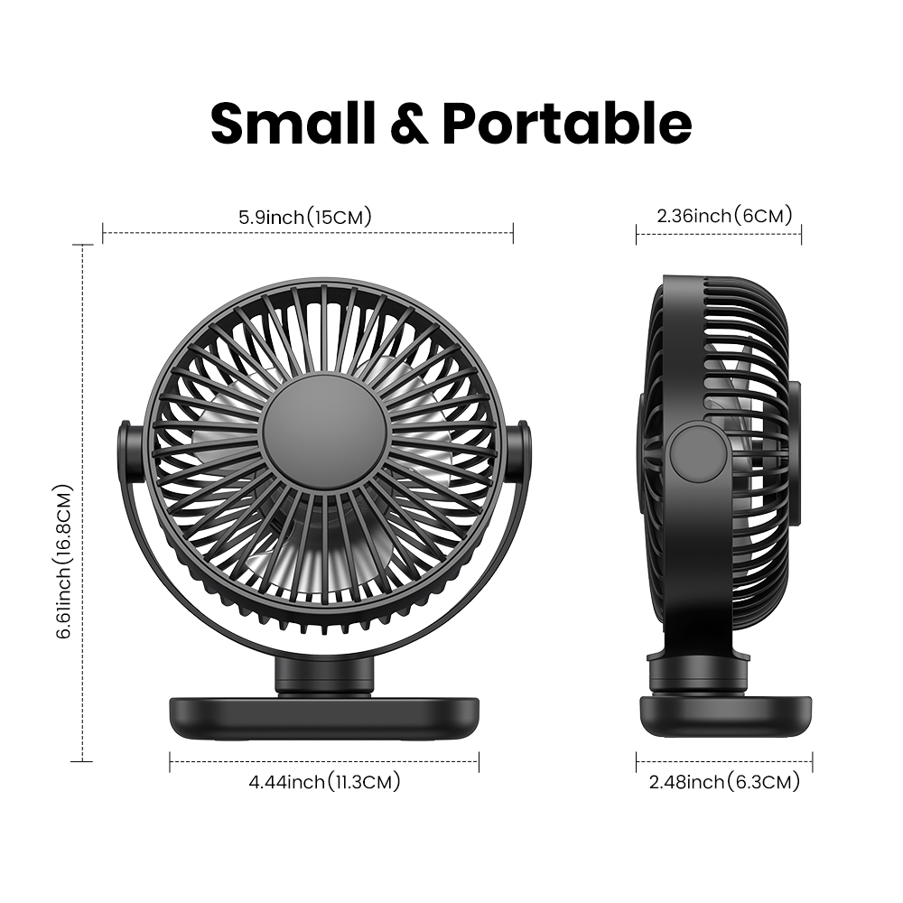 Mô tả Topk USB Bàn Nhỏ Quạt Di Động Mini 3 Tốc Độ Quạt Để Bàn Yên Tĩnh 360° Quạt bàn điều chỉnh xoay được cho phòng ngủ văn phòng tại nhà - 8