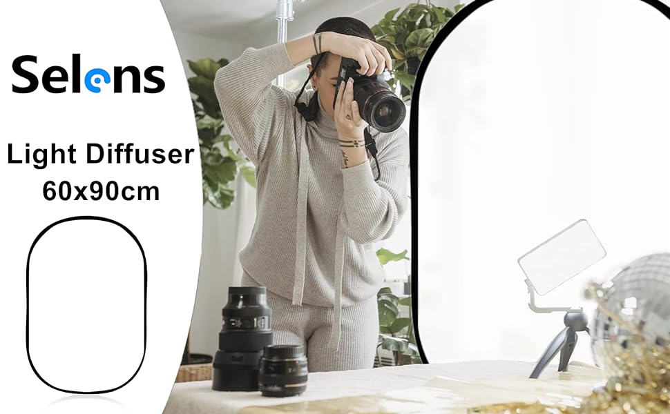 Mô tả Selens Chụp Ảnh Ánh Sáng Khuếch Tán Phản Quang Có Thể Gập Lại Mềm Bật Lên Khuếch Tán Màu Trắng Cho Studio Video Ngoài Trời Studio Ảnh Nền Video Có Túi Đựng - 1