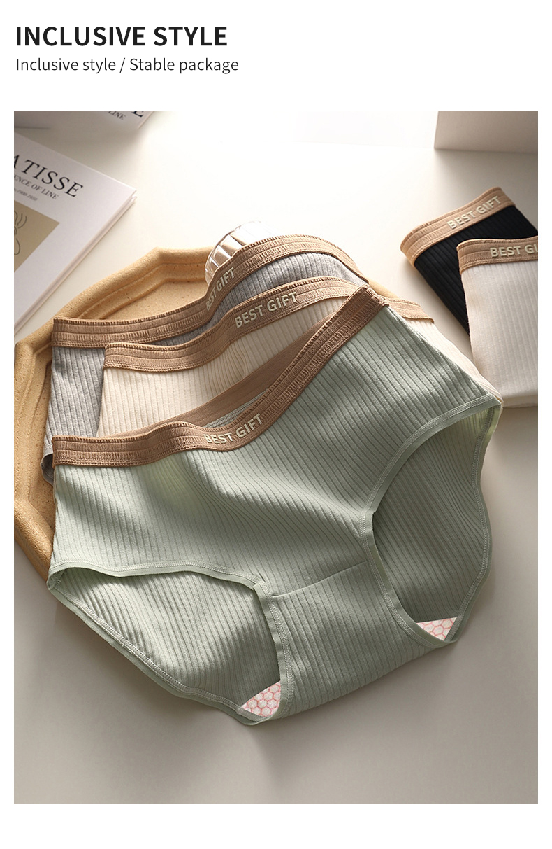 Mô tả Fallsweet Quần Lót Cotton Thời Trang Cho Nữ Giữa Eo Thoáng Khí Ren Quần Lót Plus Kích Thước Thoải Mái Đồ Lót Mông Nâng - 4