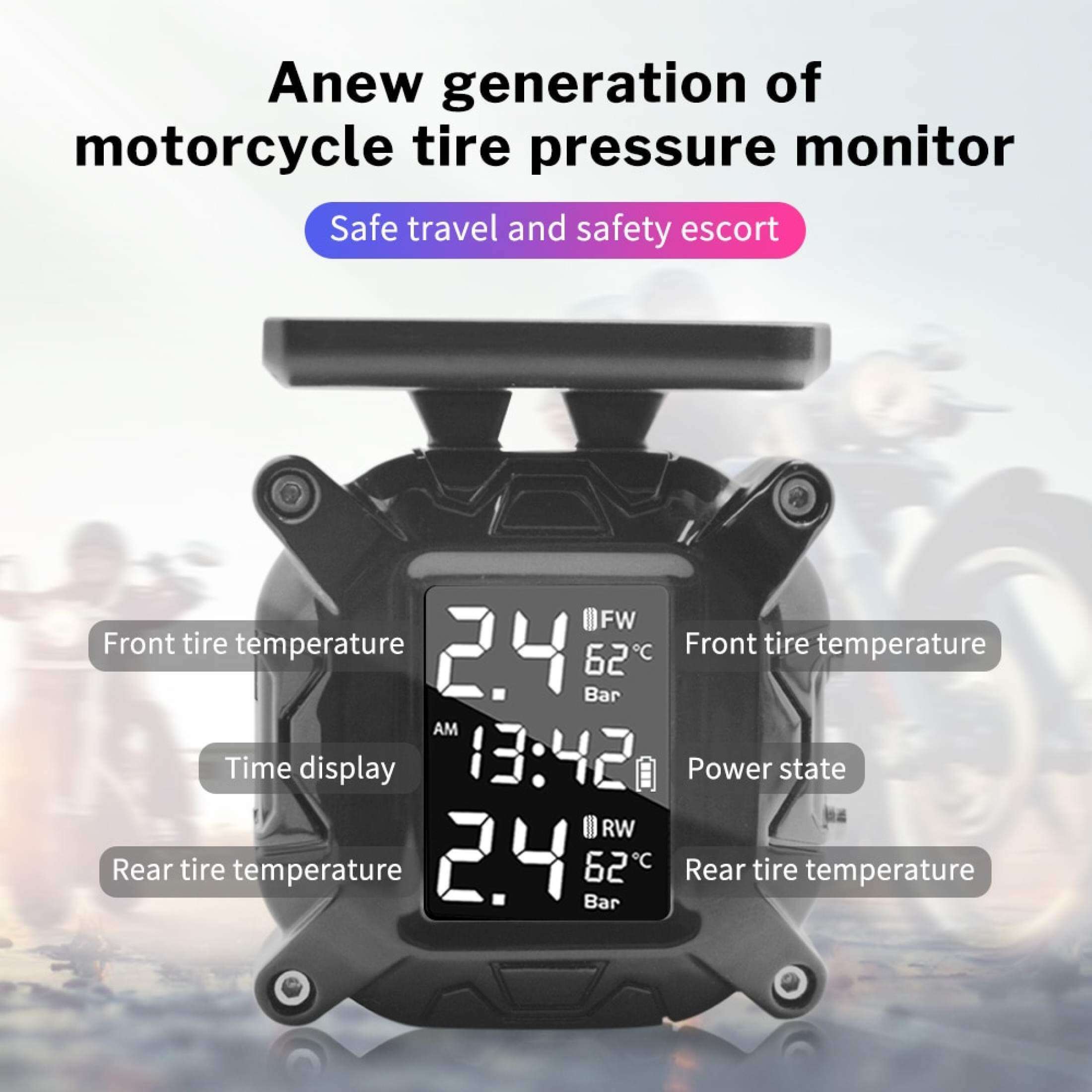 Mô tả Ekleva Xe Máy TPMS Moto Hệ Thống Giám Sát Áp Suất Lốp Cho Xe Máy Xe Máy Xe Đạp Xe Tay Ga TMPS Cảm Biến Lốp - 3