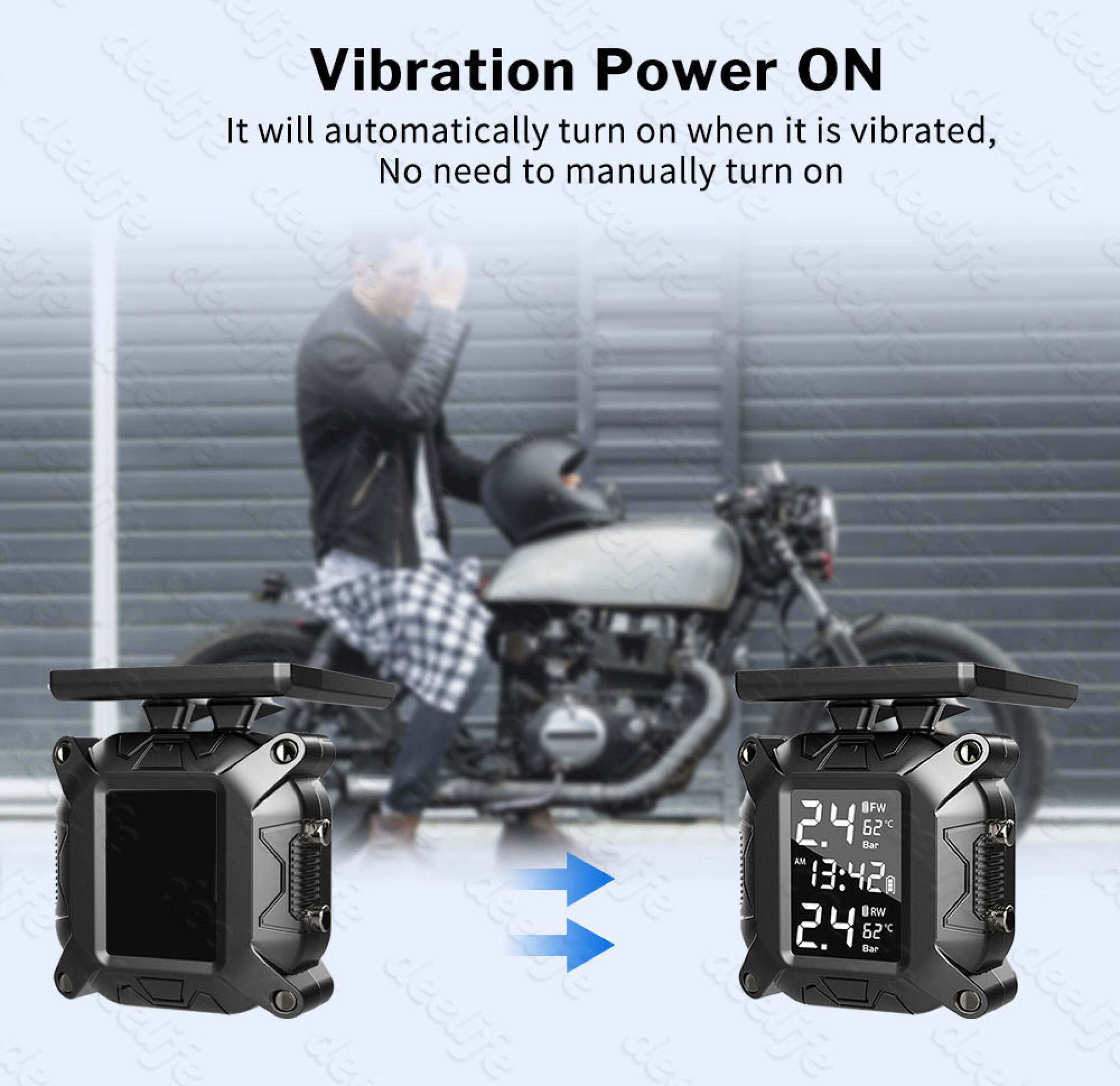 Mô tả Ekleva Xe Máy TPMS Moto Hệ Thống Giám Sát Áp Suất Lốp Cho Xe Máy Xe Máy Xe Đạp Xe Tay Ga TMPS Cảm Biến Lốp - 6