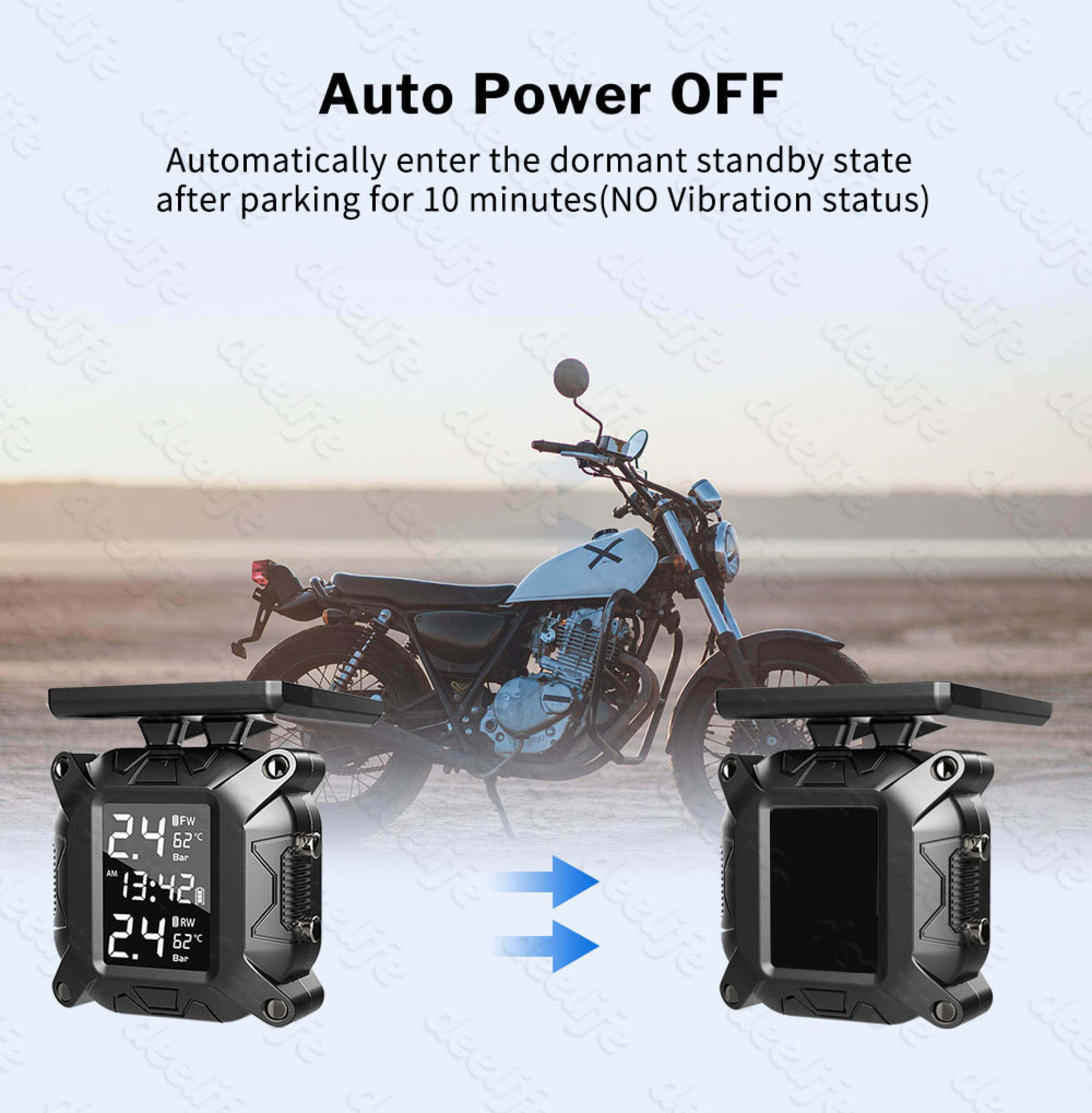 Mô tả Ekleva Xe Máy TPMS Moto Hệ Thống Giám Sát Áp Suất Lốp Cho Xe Máy Xe Máy Xe Đạp Xe Tay Ga TMPS Cảm Biến Lốp - 7