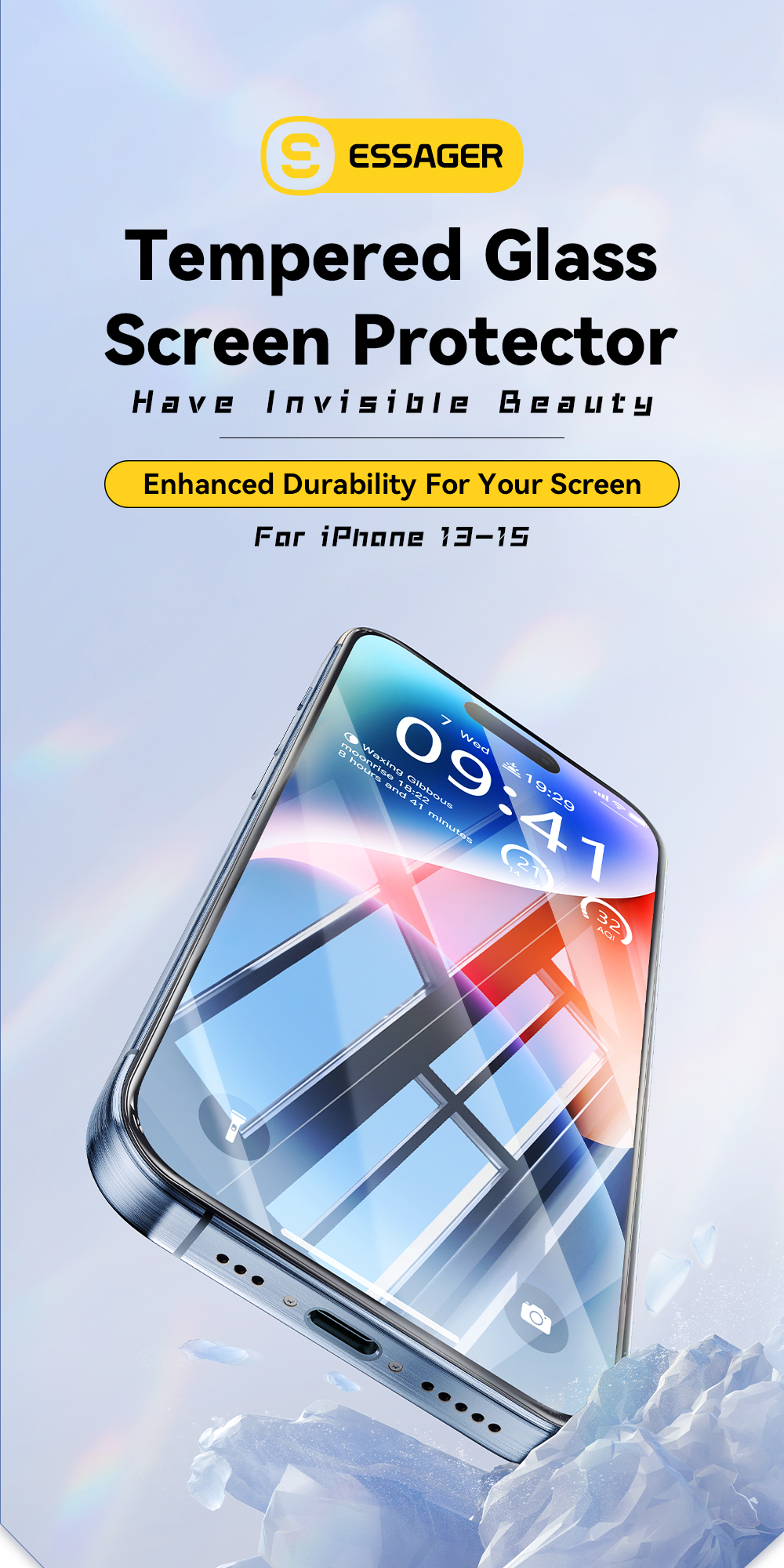 Essager HD cho iphone 13 14 15 Phim cường lực toàn màn hình 2 CÁI