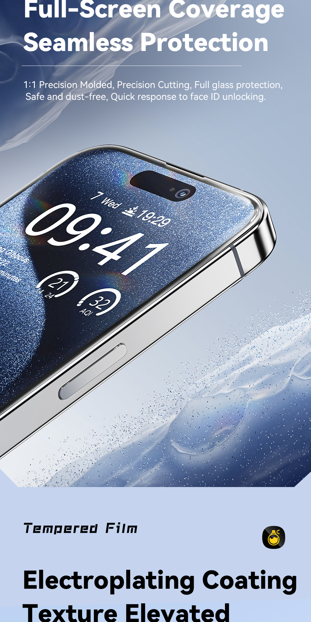 Essager HD cho iphone 13 14 15 Phim cường lực toàn màn hình 2 CÁI