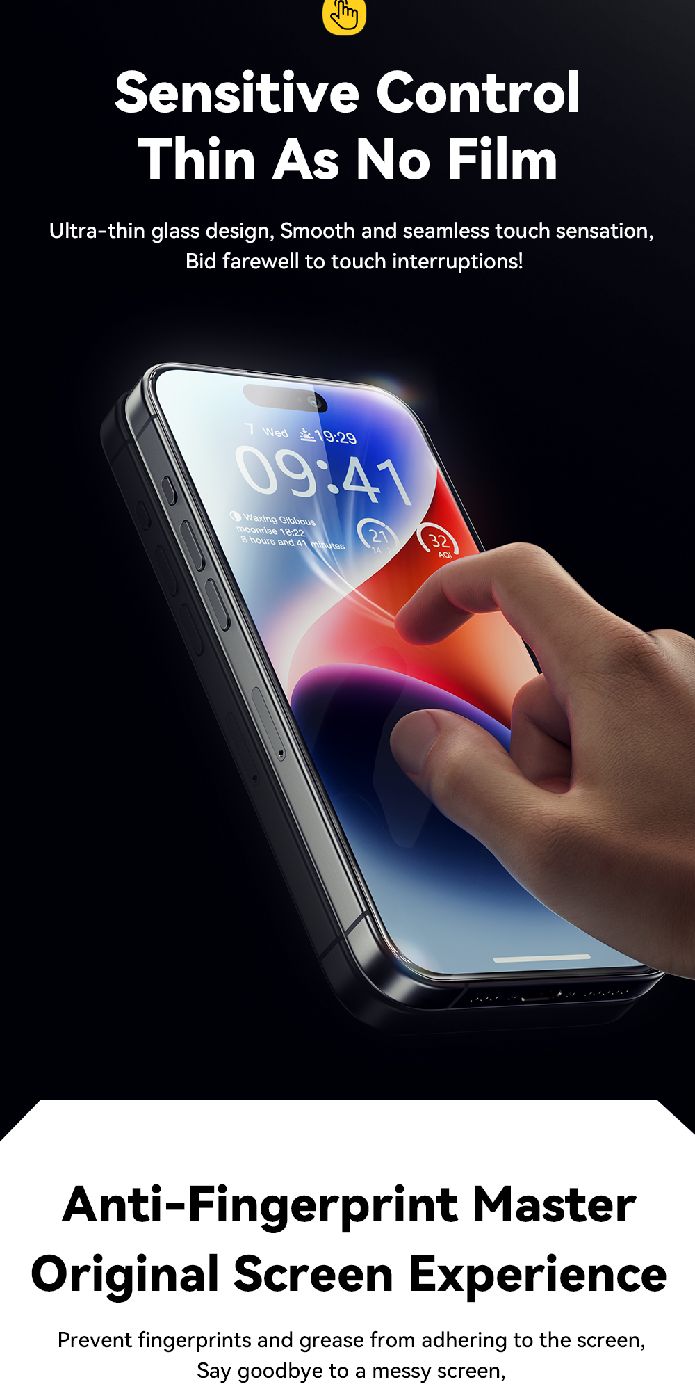 Essager HD cho iphone 13 14 15 Phim cường lực toàn màn hình 2 CÁI
