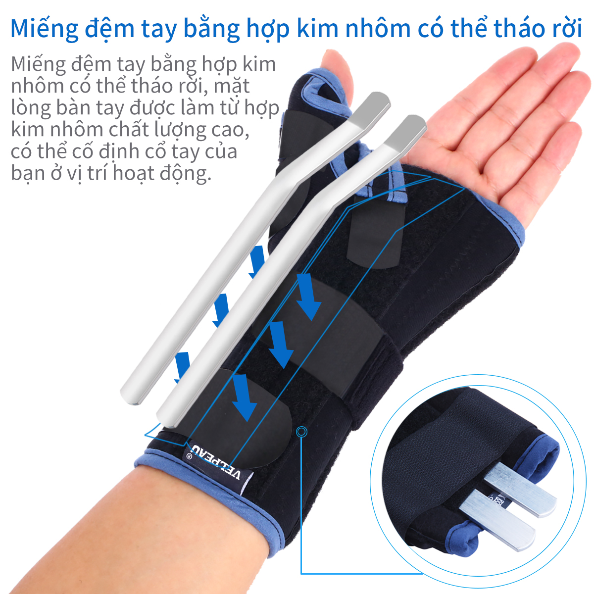 Mô tả Nẹp đeo cổ tay Velpeau với găng tay bảo vệ ngón cái cho bệnh hội chứng De Quervain, đau cổ tay, ổn định cho viêm gân, viêm khớp, trật khớp & gãy xương hỗ trợ cánh tay. - 5
