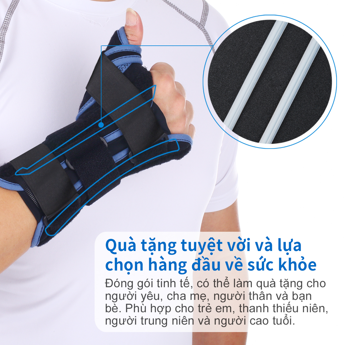 Mô tả Nẹp đeo cổ tay Velpeau với găng tay bảo vệ ngón cái cho bệnh hội chứng De Quervain, đau cổ tay, ổn định cho viêm gân, viêm khớp, trật khớp & gãy xương hỗ trợ cánh tay. - 8