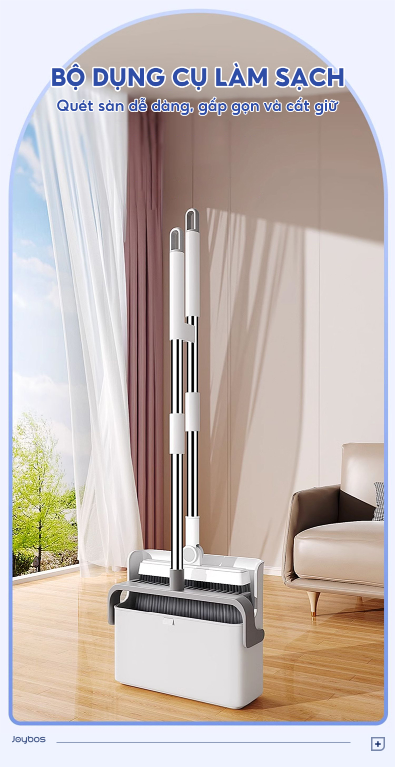 JOYBOS Bộ hốt rác kết hợp chổi chống dính chổi quét nhà chổi xẻng rác ...