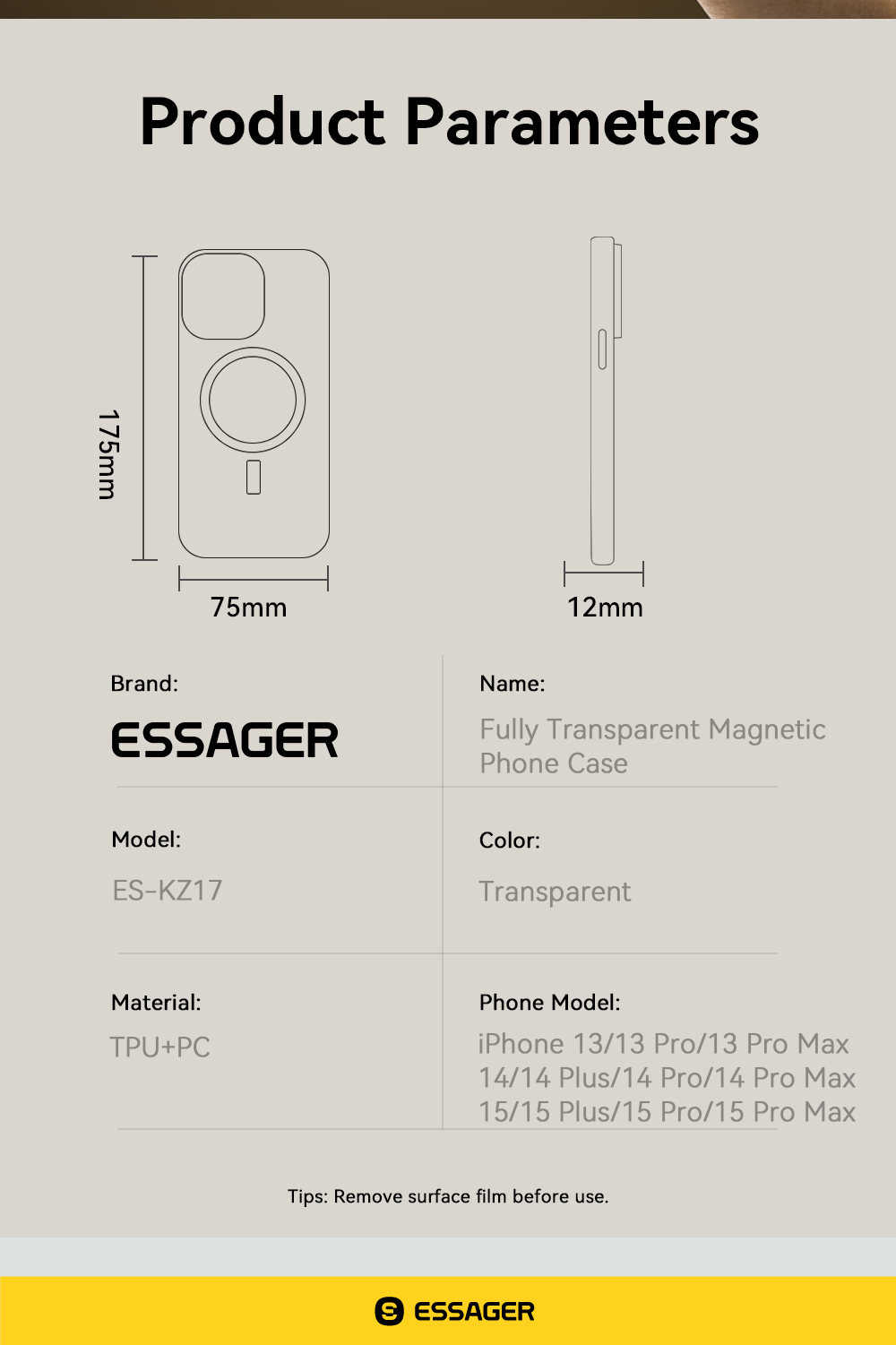 Essager thích hợp cho vỏ từ tính iphone 13-15Pro max