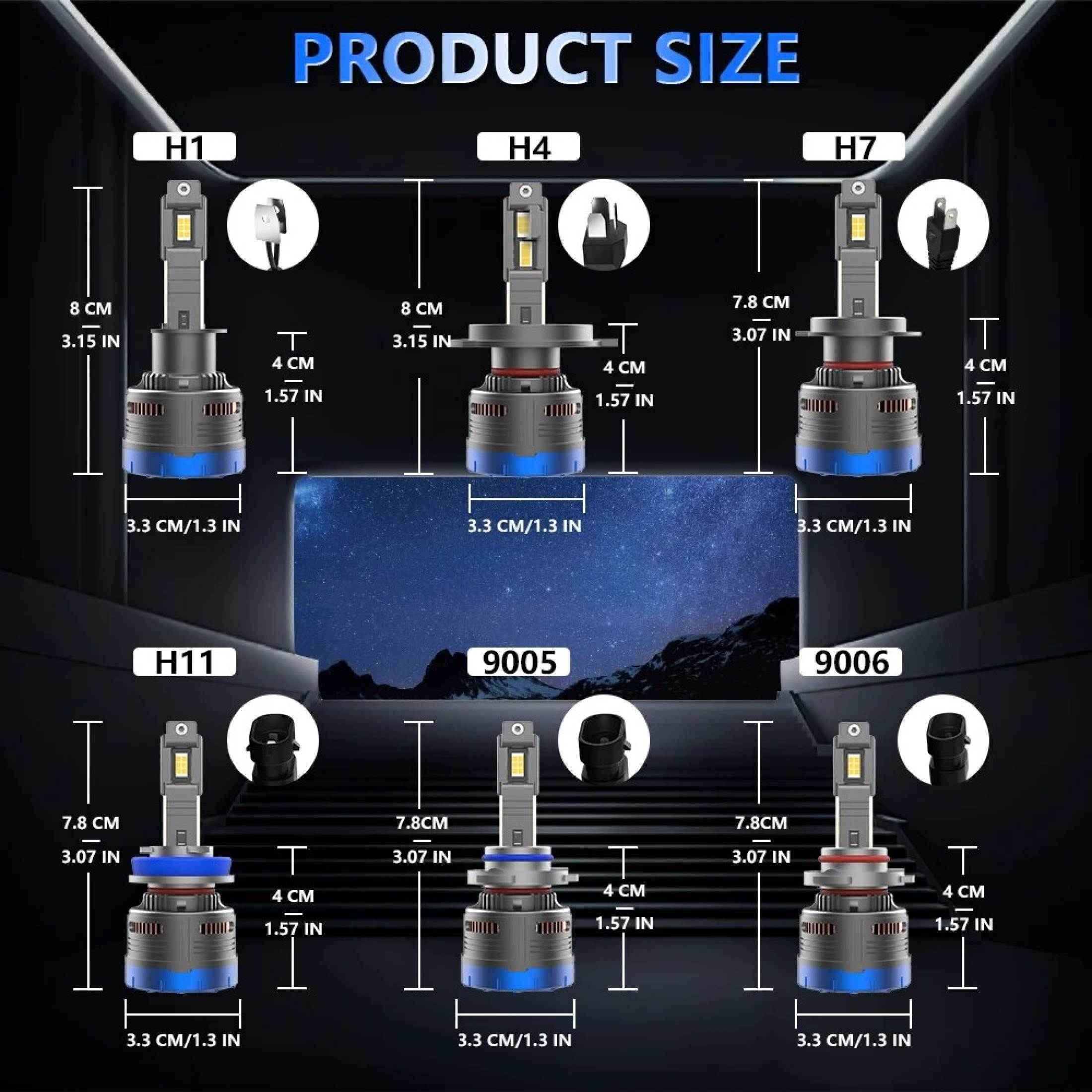 Mô tả Ekleva 2 Bóng Đèn Pha LED Mạnh Mẽ Cho Ô Tô 700W 6000k 12v 24v 150000Lm Canbus 9005 9006 9012 H1 H4 H7 H11 12V 24V - 6