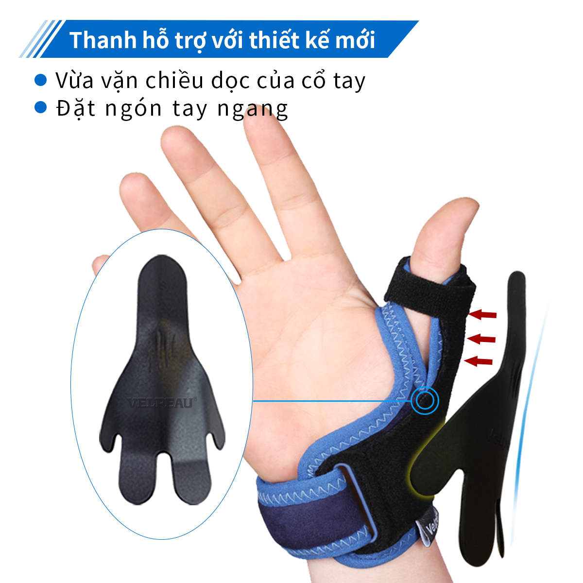 Mô tả Dụng cụ hỗ trợ ngón cái VELPEAU-CMC đầu ngón tay Spica, được sử dụng để giảm đau, viêm khớp, viêm cơ, bong gân, trật khớp, cổ tay và băng đeo cố định ngón cái, dây đeo cổ tay - 3