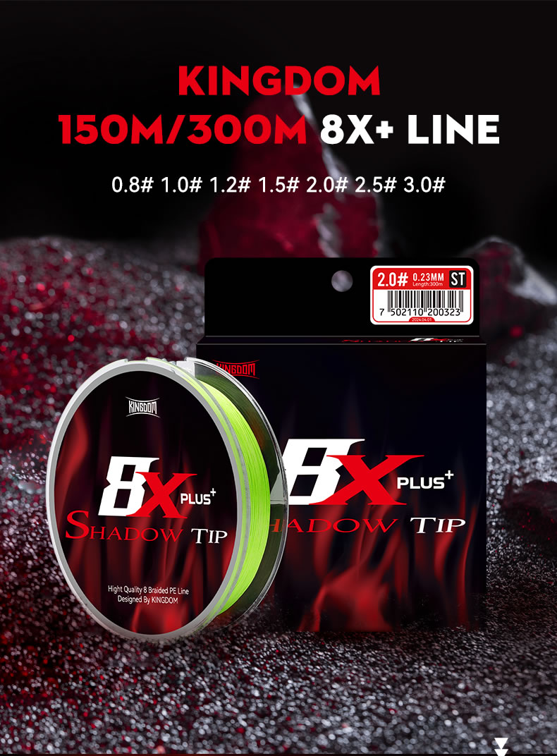 Mô tả Dây Câu Kingdom 8 Dây 150m 300m Dây PE Bện Siêu Cứng Và Mạnh 0.8 # 1.0 # 1.2 # 1.5 # 2.0 # 2.5 # 3.0 # Multifiber PE Line Độ Mịn Cao - 1