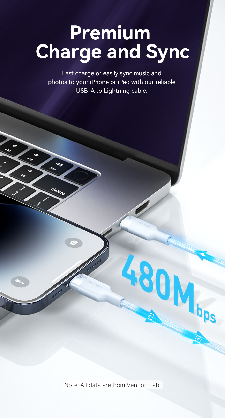 Mô tả Cáp Vention USB C Cho iPhone 14 13 12 11 Pro Max Xs 8 Plus iPad Macbook Dây 27W PD Sạc Nhanh Loại C Để Chiếu Sáng Dây Dữ Liệu - 10