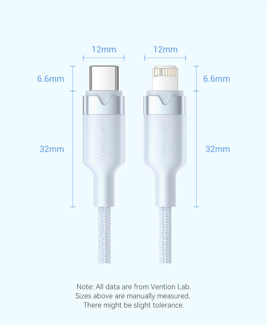 Mô tả Cáp Vention USB C Cho iPhone 14 13 12 11 Pro Max Xs 8 Plus iPad Macbook Dây 27W PD Sạc Nhanh Loại C Để Chiếu Sáng Dây Dữ Liệu - 12