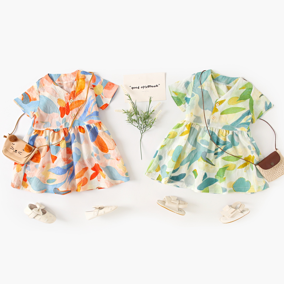 Mô tả Sanlutoz Bé Gái Đầm Mùa Hè Tay Ngắn Cotton Bé Gái Váy Ngày Lễ - 4