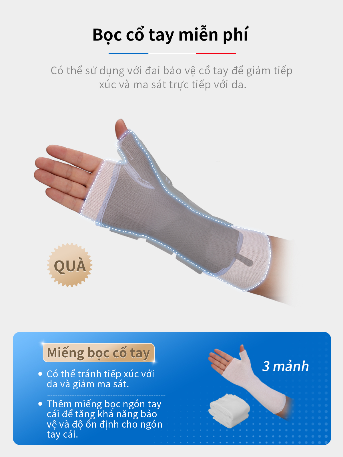 Mô tả Đai đeo bảo vệ cổ tay và bàn tay VELPEAU với nẹp Spica hỗ trợ điều trị hội chứng De Quervain, hội chứng cổ tay, viêm khớp, viêm cơ, vết thương và giảm đau chấn thương thể thao. - 7