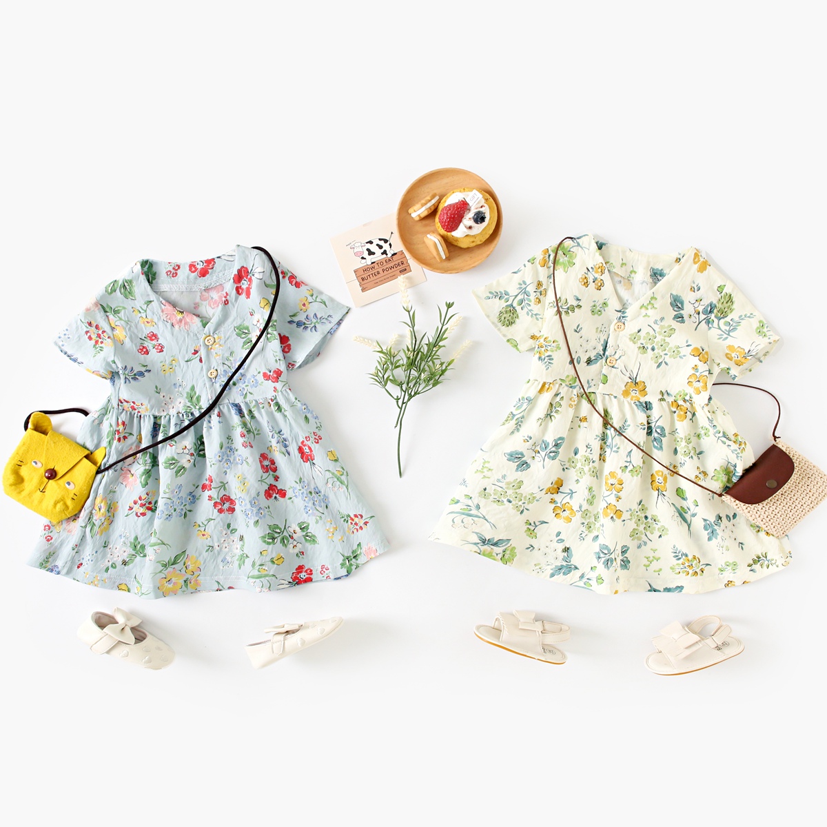 Mô tả Sanlutoz Bé Gái Đầm Mùa Hè Tay Ngắn Cotton Bé Gái Váy Ngày Lễ - 5