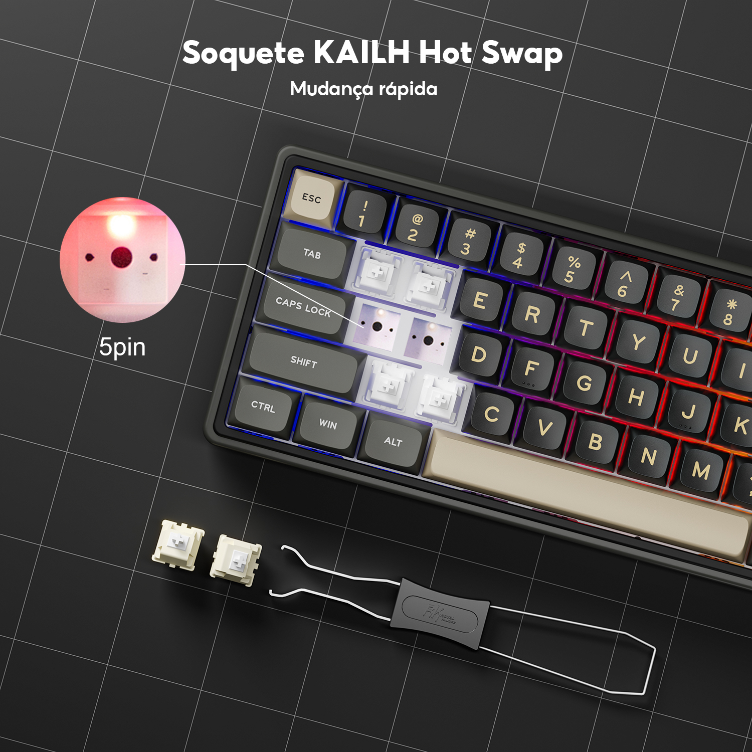 RK ROYAL KLUDGE RK R65 Keyboard Image 6