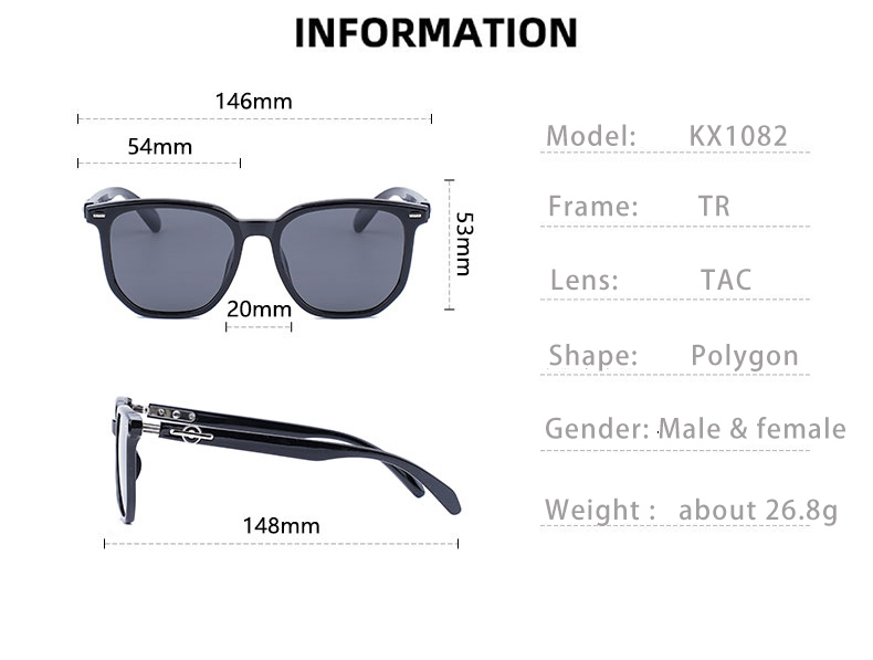 Mô tả Kính đa giác cá nhân VEITHDIA Kính râm nam nữ Kính râm phân cực chống tia cực tím KX1082 - 2