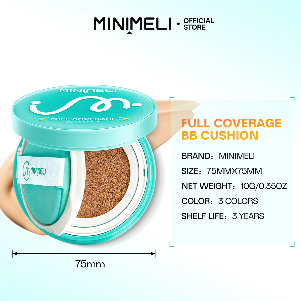 Mô tả Phấn Nước Kiểm Soát Dầu Minimeli BB Cushion Lâu Trôi 24H SPF 30 + + + PA Kem Nền Màu Be Cho Mặt - 5