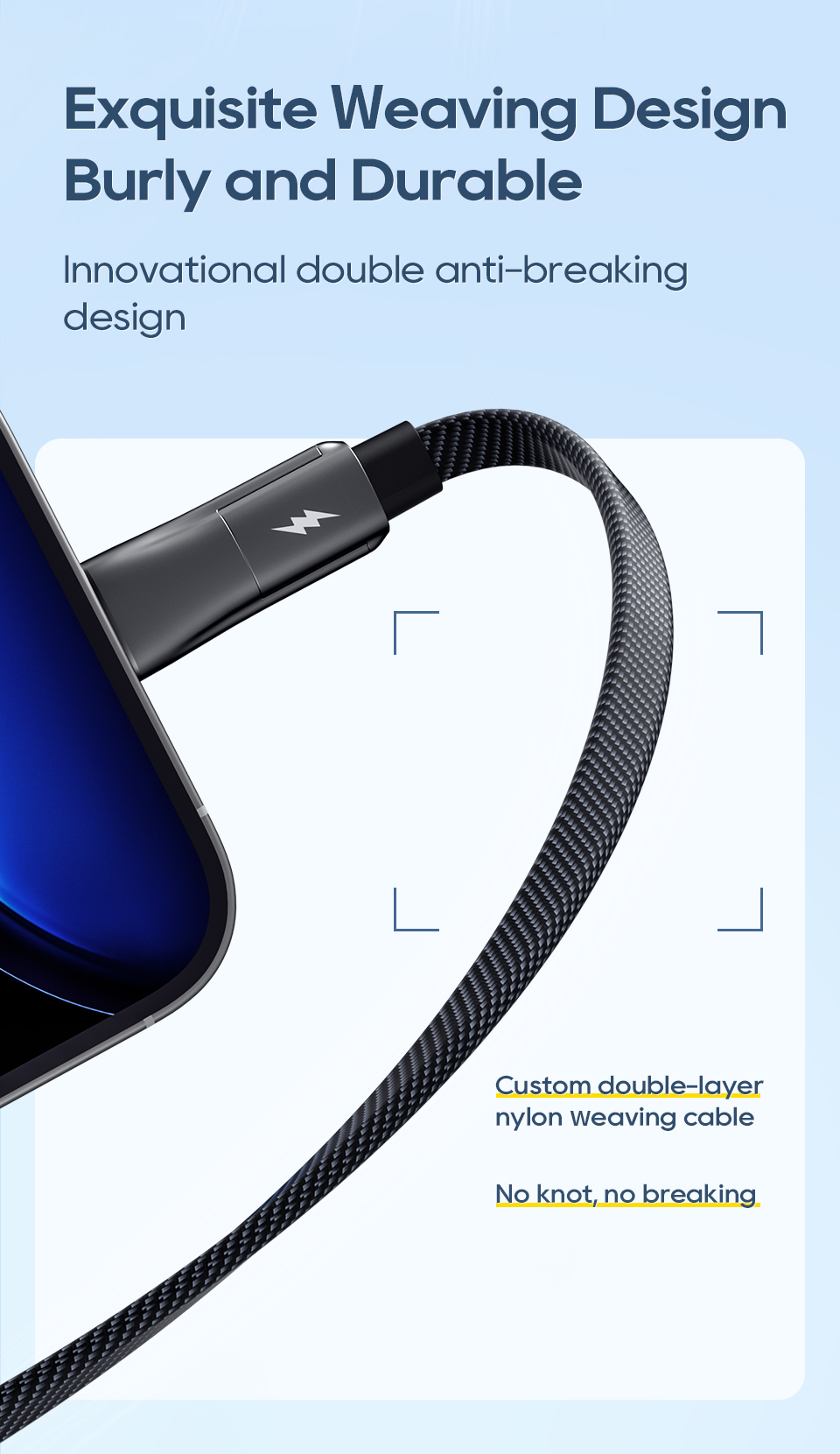 Mô tả Cáp USB C KUULAA Cáp USB-C 4 trong 1 Cáp sạc USB-C 60W có móc và vòng buộc và quản lý cáp Cáp PD loại C thích hợp để sạc nhanh iPhone Androi - 5