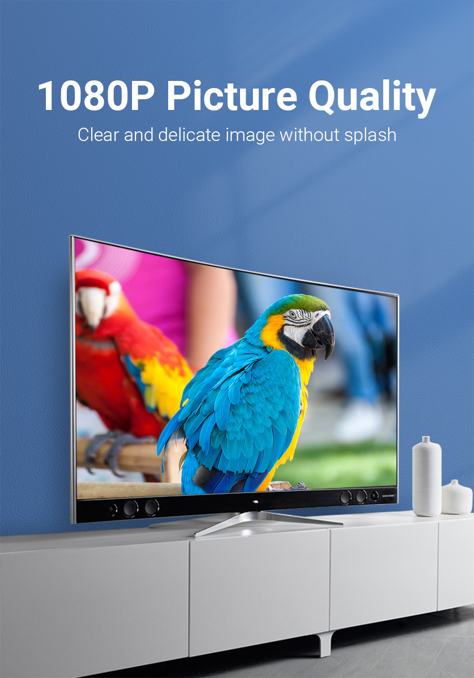 Bộ chuyển đổi Vention DP sang HDMI 1080P - Minh họa kết nối
