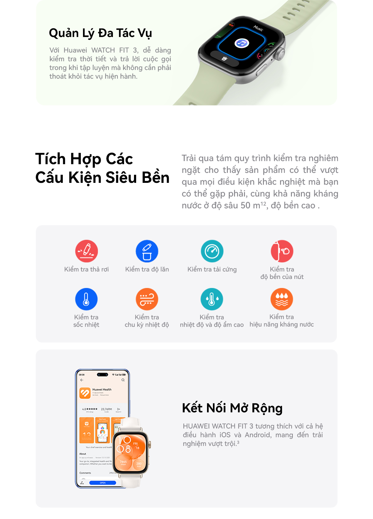Mô tả Đồng Hồ Thông Minh HUAWEI WATCH FIT 3 | Thiết Kế Mỏng Nhẹ | Màn Hình AMOLED 1.82" | Quản Lý Tập Luyện Toàn Diện - 7