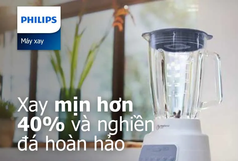 Mô tả Máy xay sinh tố PHILIPS HR2223 /00 700W full phụ kiện cối nhựa - Hàng Chính Hãng - 1