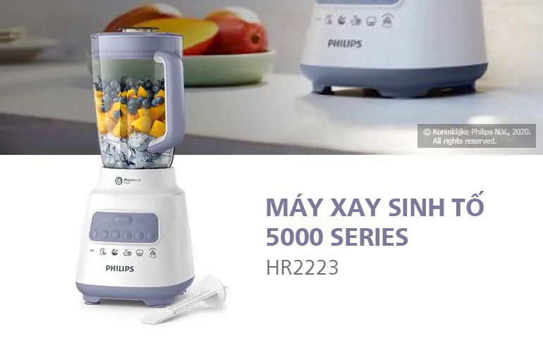 Mô tả Máy xay sinh tố PHILIPS HR2223 /00 700W full phụ kiện cối nhựa - Hàng Chính Hãng - 2