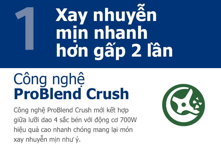 Mô tả Máy xay sinh tố PHILIPS HR2223 /00 700W full phụ kiện cối nhựa - Hàng Chính Hãng - 3