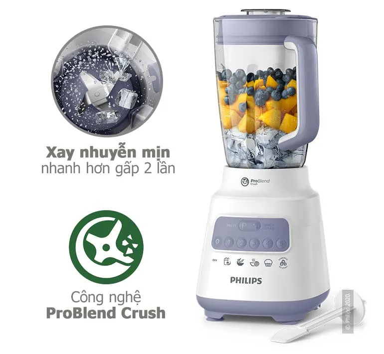 Mô tả Máy xay sinh tố PHILIPS HR2223 /00 700W full phụ kiện cối nhựa - Hàng Chính Hãng - 4