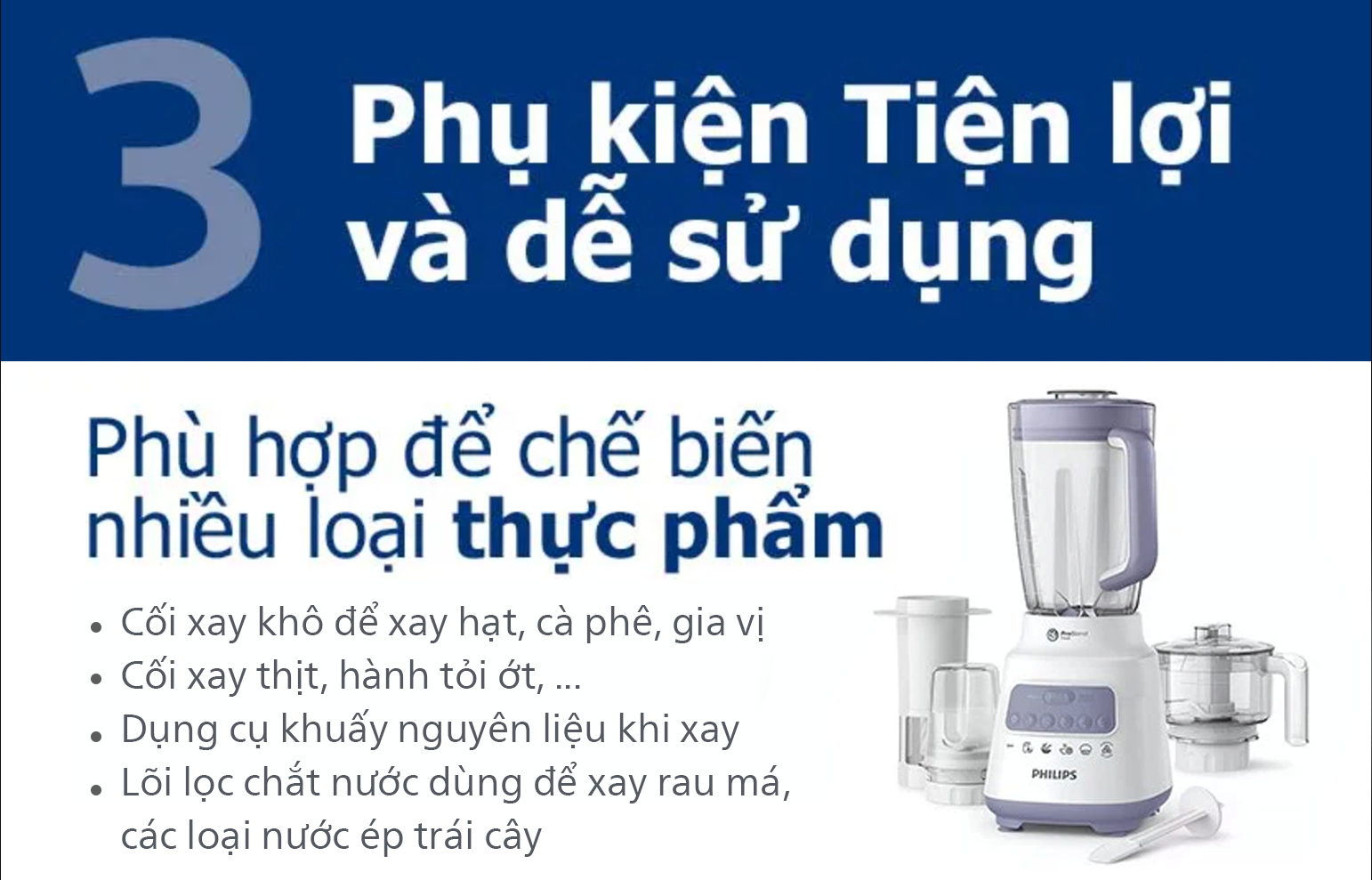 Mô tả Máy xay sinh tố PHILIPS HR2223 /00 700W full phụ kiện cối nhựa - Hàng Chính Hãng - 7
