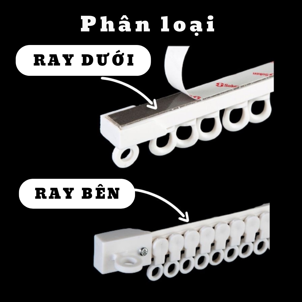 Thanh treo rèm dán tường chịu lực, không cần khoan tường , Ray trượt đa ...
