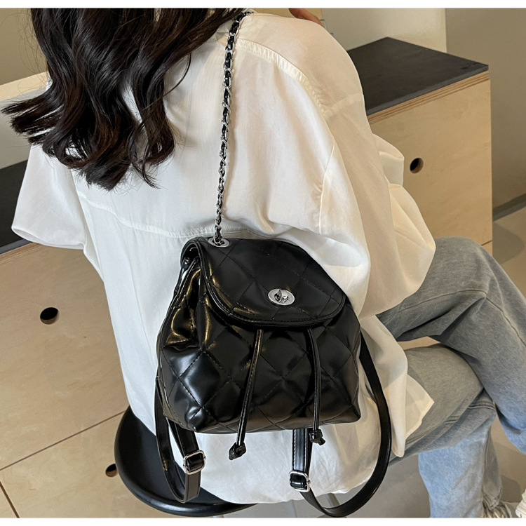Mô tả Seagloca Hàn Quốc Mới Hình Thoi Dây Xích Đa Năng Chức Năng Đeo Vai Túi Đeo Ngang Ba Lô Dành Cho Nữ - 3