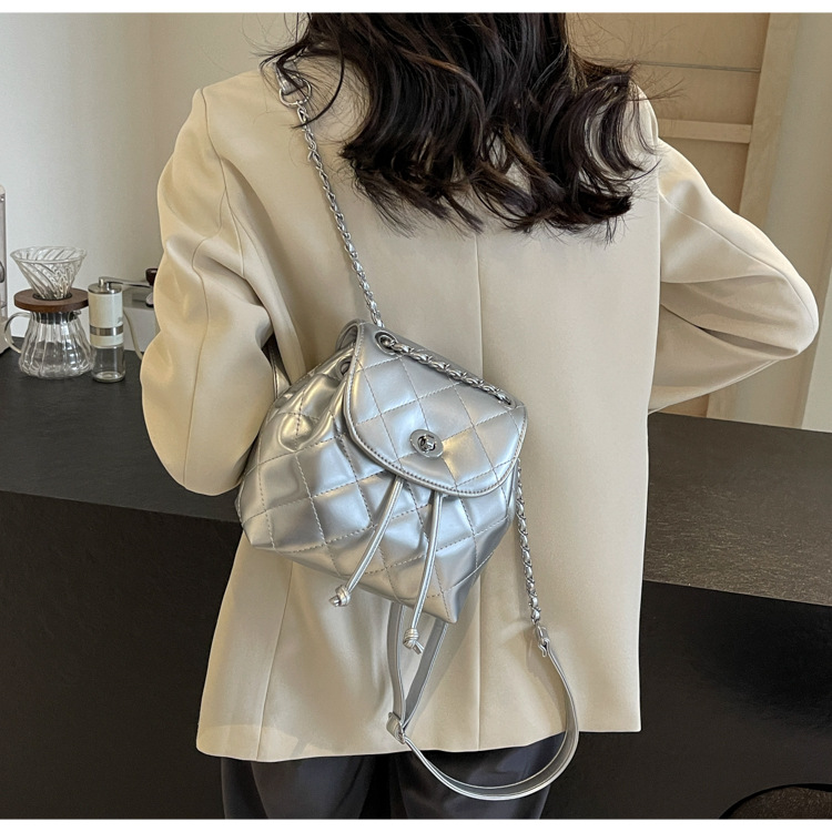 Mô tả Seagloca Hàn Quốc Mới Hình Thoi Dây Xích Đa Năng Chức Năng Đeo Vai Túi Đeo Ngang Ba Lô Dành Cho Nữ - 5