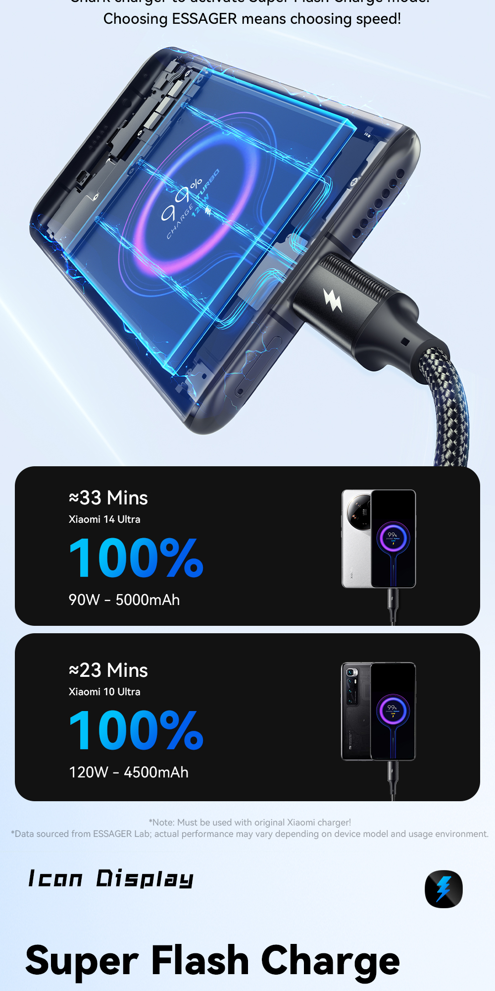 Mô tả Cáp Usb Essager 120W Type C cho dây sạc nhanh xiaomi 6A - 3