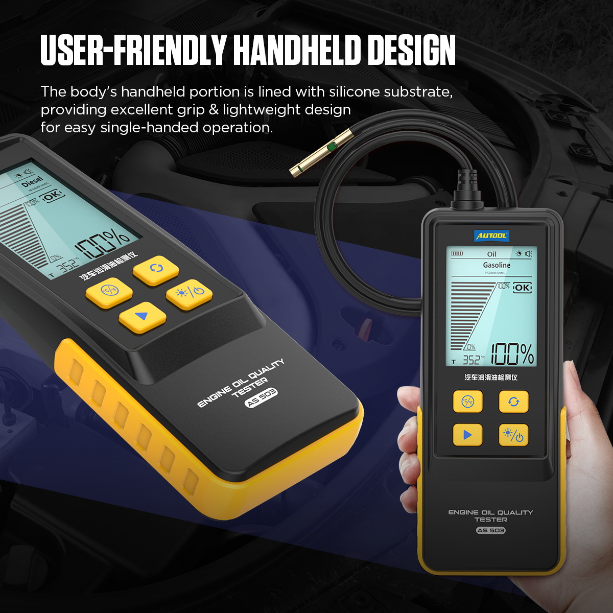 Mô tả AUTOOL AS503 Dầu bôi trơn ô tô Máy Diesel Động cơ xe Dầu bôi trơn Công cụ phân tích chất lượng Tự động sửa chữa và bảo trì - 7